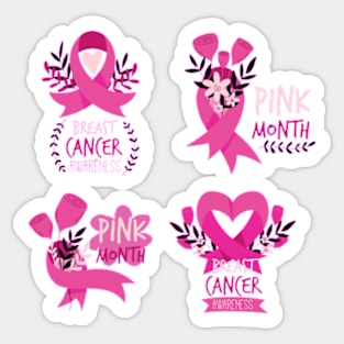 In October We Wear Pink Breast Cancer Awareness Survivor Sticker